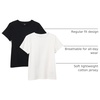 Amazon Essentials Women’s Regular Fit 100% Cotton Crewneck Short Sleeve T-Shirt(Black/White)