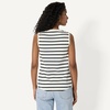 Amazon Essentials Women’s Regular-Fit 100% Cotton Sleeveless Tank Top, Pack of 2(Black/Mariner Stripe)