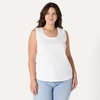 Amazon Essentials Women’s Regular-Fit 100% Cotton Sleeveless Tank Top, Pack of 2(White)