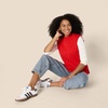 Amazon Essentials Women’s Regular-Fit Cap Sleeve Mock Neck Sweater Top(Bright Poppy Red)