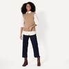 Amazon Essentials Women’s Regular-Fit Cap Sleeve Mock Neck Sweater Top(Camel Heather)