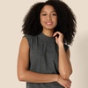 Amazon Essentials Women’s Regular-Fit Cap Sleeve Mock Neck Sweater Top(Charcoal Heather)
