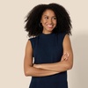 Amazon Essentials Women’s Regular-Fit Cap Sleeve Mock Neck Sweater Top(Navy)