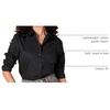 Amazon Essentials Women’s Regular-Fit Long-Sleeve Button-Down Cotton Poplin Shirt, Business Casual(Black)