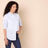 Amazon Essentials Women’s Regular-Fit Long-Sleeve Button-Down Cotton Poplin Shirt, Business Casual(French Blue White Stripe)