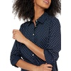 Amazon Essentials Women’s Regular-Fit Long-Sleeve Button-Down Cotton Poplin Shirt, Business Casual(Navy White Dots)