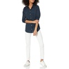 Amazon Essentials Women’s Regular-Fit Long-Sleeve Button-Down Cotton Poplin Shirt, Business Casual(Navy White Dots)
