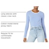 Amazon Essentials Women’s Regular-Fit Long-Sleeve Crewneck T-Shirt (Available in Plus Size)(Blue White Stripe)