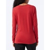 Amazon Essentials Women’s Regular-Fit Long-Sleeve Crewneck T-Shirt (Available in Plus Size)(Burgundy Red Stripe)