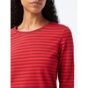 Amazon Essentials Women’s Regular-Fit Long-Sleeve Crewneck T-Shirt (Available in Plus Size)(Burgundy Red Stripe)