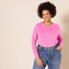 Amazon Essentials Women’s Regular-Fit Long-Sleeve Crewneck T-Shirt (Available in Plus Size)(Pink)