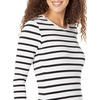 Amazon Essentials Women’s Regular-Fit Long-Sleeve Crewneck T-Shirt (Available in Plus Size)(White/Black Stripe)
