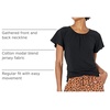 Amazon Essentials Women’s Regular-Fit Short Flutter Cape Sleeve Crewneck T-Shirt(Black)