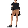 Amazon Essentials Women’s Regular-Fit Short Flutter Cape Sleeve Crewneck T-Shirt(Black)