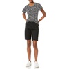 Amazon Essentials Women’s Regular-Fit Short Flutter Cape Sleeve Crewneck T-Shirt(Black White Animal Print)
