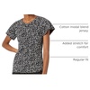 Amazon Essentials Women’s Regular-Fit Short Flutter Cape Sleeve Crewneck T-Shirt(Black White Animal Print)