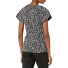 Amazon Essentials Women’s Regular-Fit Short Flutter Cape Sleeve Crewneck T-Shirt(Black White Animal Print)