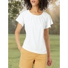 Amazon Essentials Women’s Regular-Fit Short Flutter Cape Sleeve Crewneck T-Shirt(White)