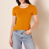Amazon Essentials Women’s Regular-Fit Short-Sleeve Crewneck T-Shirt, Multipacks(2-pack Coral Orange/Golden Yellow)