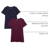 Amazon Essentials Women’s Regular-Fit Short-Sleeve Crewneck T-Shirt, Multipacks(Burgundy/Navy)