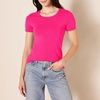 Amazon Essentials Women’s Regular-Fit Short-Sleeve Crewneck T-Shirt, Multipacks(Hot Pink/White)