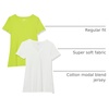 Amazon Essentials Women’s Regular-Fit Short-Sleeve Crewneck T-Shirt, Multipacks(Lime Green/White)