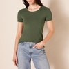 Amazon Essentials Women’s Regular-Fit Short-Sleeve Crewneck T-Shirt, Multipacks(Olive/Black)
