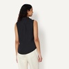 Amazon Essentials Women’s Regular-Fit Sleeveless Button-Down Blouse(Black)