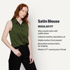 Amazon Essentials Women’s Regular-Fit Sleeveless Button-Down Blouse(Dark Green)