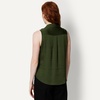 Amazon Essentials Women’s Regular-Fit Sleeveless Button-Down Blouse(Dark Green)