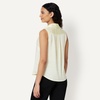Amazon Essentials Women’s Regular-Fit Sleeveless Button-Down Blouse(Eggshell White)