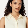 Amazon Essentials Women’s Regular-Fit Sleeveless Button-Down Blouse(Eggshell White)