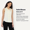 Amazon Essentials Women’s Regular-Fit Sleeveless Button-Down Blouse(Eggshell White)