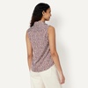Amazon Essentials Women’s Regular-Fit Sleeveless Button-Down Blouse(Ivory Burgundy Abstract Animal)