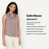 Amazon Essentials Women’s Regular-Fit Sleeveless Button-Down Blouse(Ivory Burgundy Abstract Animal)