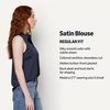 Amazon Essentials Women’s Regular-Fit Sleeveless Button-Down Blouse(Navy)