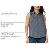 Amazon Essentials Women’s Regular-Fit Sleeveless Button-Down Blouse(Navy Simple Ditsy)