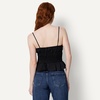 Amazon Essentials Women’s Regular-Fit Smocked Cotton Stretch Poplin Tank(Black)