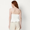 Amazon Essentials Women’s Regular-Fit Smocked Cotton Stretch Poplin Tank(Bright White)