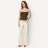 Amazon Essentials Women’s Regular-Fit Smocked Cotton Stretch Poplin Tank(Deep Brown)
