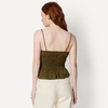 Amazon Essentials Women’s Regular-Fit Smocked Cotton Stretch Poplin Tank(Deep Brown)