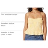 Amazon Essentials Women’s Regular-Fit Smocked Cotton Stretch Poplin Tank(Golden Yellow Even Stripe)