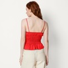 Amazon Essentials Women’s Regular-Fit Smocked Cotton Stretch Poplin Tank(Red)