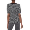 Amazon Essentials Women’s Regular-Fit Twist Puff Sleeve Crewneck T-Shirt(Black White Abstract Animal)