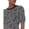 Amazon Essentials Women’s Regular-Fit Twist Puff Sleeve Crewneck T-Shirt(Black/White – Abstract Animal)