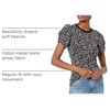Amazon Essentials Women’s Regular-Fit Twist Puff Sleeve Crewneck T-Shirt(Black/White – Abstract Animal)
