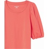 Amazon Essentials Women’s Regular-Fit Twist Puff Sleeve Crewneck T-Shirt(Coral Pink)