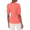 Amazon Essentials Women’s Regular-Fit Twist Puff Sleeve Crewneck T-Shirt(Coral Pink)