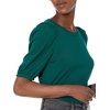 Amazon Essentials Women’s Regular-Fit Twist Puff Sleeve Crewneck T-Shirt(Green Botanical)