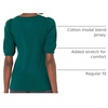 Amazon Essentials Women’s Regular-Fit Twist Puff Sleeve Crewneck T-Shirt(Green Botanical)